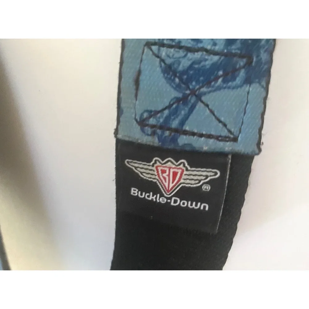 Buckle-Down Mens Blue Skull Compass Seatbelt Buckle Belt Adjustable SZ XL
